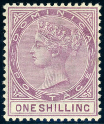 1 Sh. rötlichlila Wz. 2, tadellos ungebr. (Katalogwert: 240)