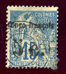 5 C. a. 15 C. blau, tadellos gestempelt (Katalogwert: 170)