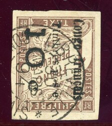 10 C. a. 1 Fr. senkr., tadellos gest., sign. Calves (Katalogwert: 140)