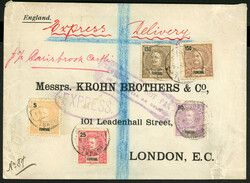 sehr seltener frankierter Expressbrief nach London mit viol. Ra2 ...