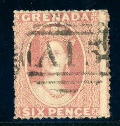 6 P. rosa, zentr. gest. Kab-Stück (Katalogwert: 120)