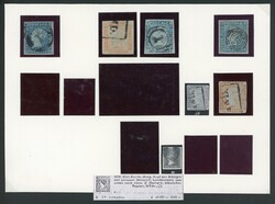 altes Albumblatt mit 5 gest. Marken, 2mal 1 P. und 3mal 2 P. in recht ...