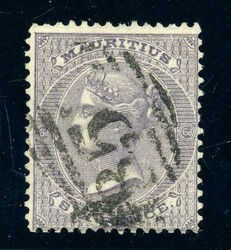 6 P. violett, zentr. gest. Kab-stück (Katalogwert: 100)