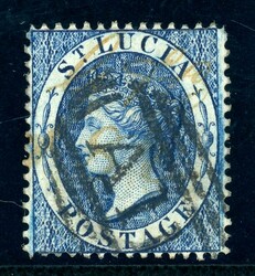 4 P. schieferblau, sauber gest. Kab-Stück (Katalogwert: 170)