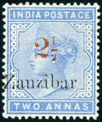 2 1/2 a. rote Aufdr. T. III auf 2 tadellos ungebr. Werten ...