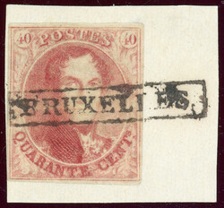 40 C. rosa mit Wz. 1, allseits breitrandig auf kleinem Luxusbfst. mit ...