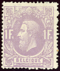 1 Fr. Leopold hellviolett, tadellos ungebr. (Katalogwert: 500)