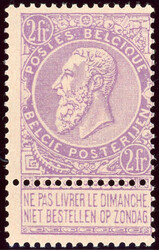 2 Fr. lila/blaßlila, postfrisches Luxusstück, COB 210,-