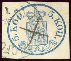 5 und 10 Kop. je mit Ortsstempel und Federzug, 2 saubere vollrandige ...