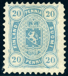 20 Penni preußischblau dünnes Papier, tadellos ungebr. mit ...