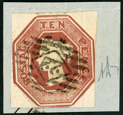 10 Pence rotbraun, rechtsminimal tangiert sonst voll- bis breitrd. ...