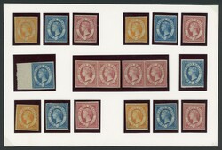 Albumblatt aus alter Sammlung mit 4 kpl. Serien, 2 Paaren 2 P. und ...