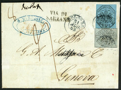 1/2 Baj. a. gräulichem Papier mit 7 Baj. a. blauem Papier in MiF a. ...