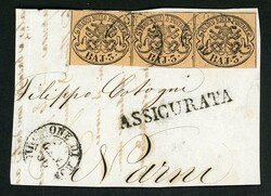 3 Baj. im waager. Dreierstreifen auf großem Kab-Bfst. mit zus. L1 ...