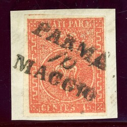 15 C. rot, breitrd. a. Luxusbfst. mit idealem L3 PARMA/10/MAGGIO