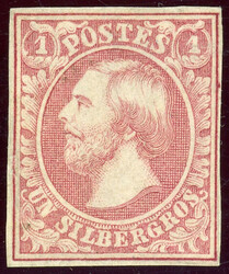 1 Sgr. karminrosa, alls. voll- bis breitrd. Kab-Stück ohne Gummi