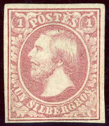 1 Sgr. karminrosa, alls. voll- bis breitrd. Kab-Stück ohne Gummi mit ...