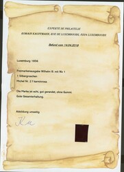 1 Sgr. karminrosa, alls. voll- bis breitrd. Kab-Stück ohne Gummi mit ...