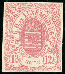 12 1/2 C. rosa, breitrd. ungebr. ohne Gummi, kl. helle Stelle, gepr. ...