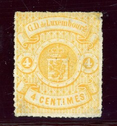 4 C. hellgrünlichgelb ohne Gummi, kl. helle stellen (Katalogwert: ...