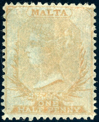 1/2 P. mattbraun/bläuliches Papier, ungebr. Prachtstück ohne Gummi