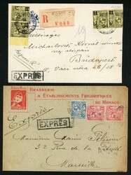 3 frankierte Expressbriefe ab 1910, 2mal zus. Einschreiben, alle ins ...