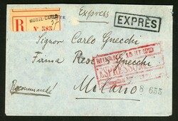 3 frankierte Expressbriefe ab 1910, 2mal zus. Einschreiben, alle ins ...