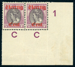 Veertig Cent a. 30 C. im postfrischen rechten unteren ...