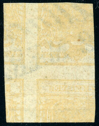 Handpapier, 1 Kr. gelb quadrill. Papier, doppelseitiger Druck, ...