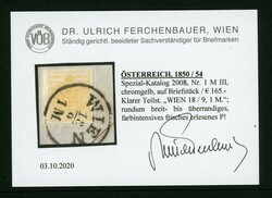 Maschinenpapier 1 Kr. zitronengelb, breitrd. auf Luxusbfst. mit K1 ...