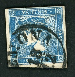 0,6 Kr. blau, voll- bis breitrd. Kab-Stück mit LV-K1 VERONA ...