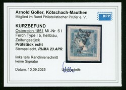 0,6 Kr. hellblau links teils Randlinienschnitt auf Bfst. mit L2 ...