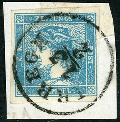 0,6 Kr. blauer Merkur Type II auf Luxusbfst. mit K1 IRREGH 13/2, KB ...