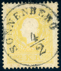 2 Kr. gelb T. II mit idealem K1 SONNENBERG, Luxus