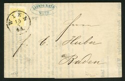 2 Kr. gelb T. II, EF auf Kab-Drucksache mit K1 WIEN