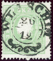 3 Kr. grün T. II mit zentr. Zier-K2 WLASCHIM, Luxus