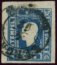 1,05 Kr. dunkelblau, voll- bis breitrandiges Luxusstück mit LV-K2 ...