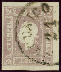 1,05 Kr. graulila, voll- bis breitrd. Kab-Stück mit K1 SEBENICO