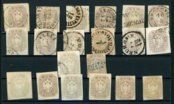 1,05 Kr., 20 meist vollrd. Werte, davon 6 ungebr., in vielen versch. ...