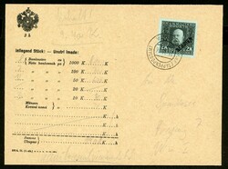 2 K. als EF auf Wertbrief 1916 aus Sjenica