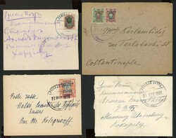 4 Belege mit Marken der Lagerpost der Wrangelarmee