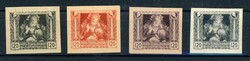 Wertstufe 120, 4 versch. ungezähnte Farbprobedrucke auf Kartonpapier