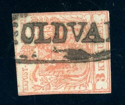 D:FÖLDVAR, fast kpl. Ovalstempel a. 3 Kr. im Zwergschnitt, Ryan 355