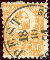 Steindruck, 2 Kr. orange mit zentr. K1 PESTH, Kab (Katalogwert: 170)