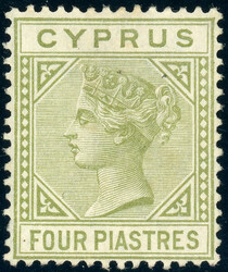 4 Piaster Wz. 1, tadellos ungebr. ohne Gummi, sign., seltene Marke