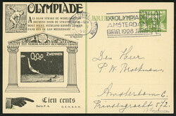 OLYMPIADE 1928, 5 C. Werbe-GSK "Zwemmen" mit Maschinen-Werbest. ...