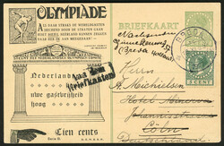 OLYMPIADE 1928, 5 C. Werbe-GSL mit 5 C. Beifr aus Breda 1927 nach ...