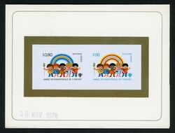 UNO GENF, Probedruck Jahr des Kindes 80 C und 1,10 Fr. als Zdr. auf ...