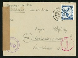 11.6.46, Brief aus Wien nach Kirchheim/Teck mit Durchlaufst. (A 34) ...