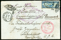 SAF 1930, sehr selt. Bedarfsbrief amerik. Post von der Rückfahrt mit ...